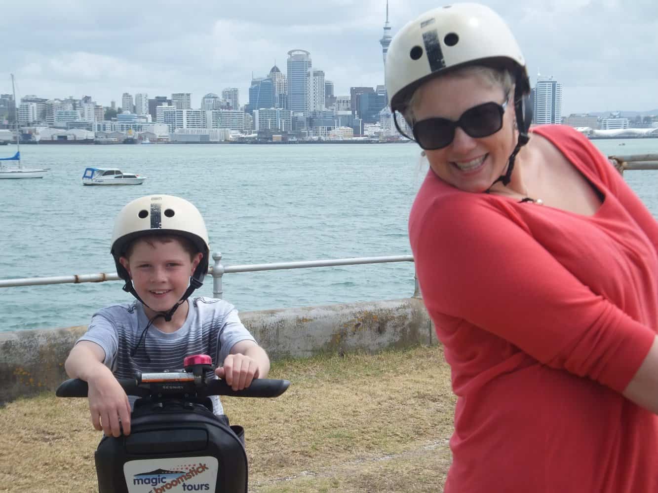 Mother and Son Activity with Auckland Views